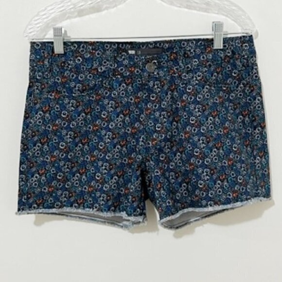 Levi's Gray Floral Cut-Off Shorts Mid-Rise Stretch Denim - Picture 3 of 9
